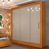 Guarda-Roupa Casal Valencia 3 Portas 4 Gavetas Cinamomo/Off White - Tcil Móveis