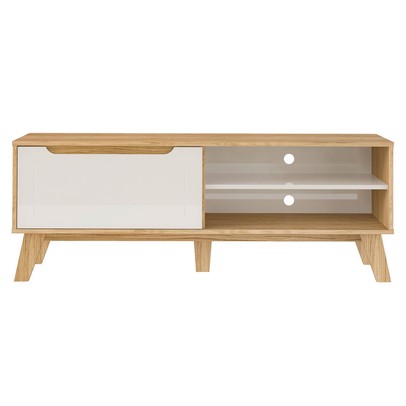 Rack para TV Até 60 Polegadas Lotus 1 Porta Carvalho/Off White - Artely Móveis