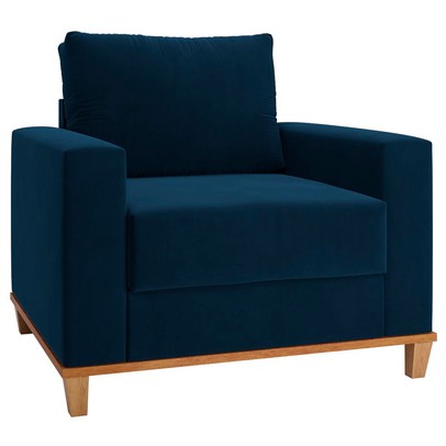 Poltrona Itália Veludo Azul - Vian
