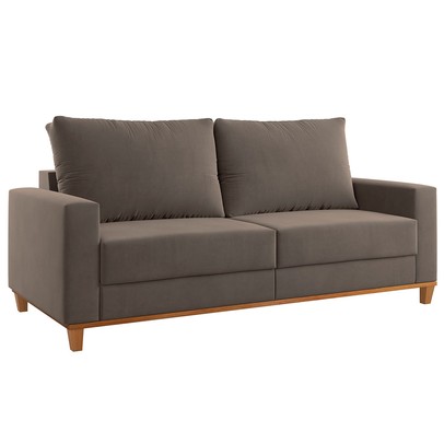 Sofá 2 Lugares Gibran Veludo Pérola - Vian