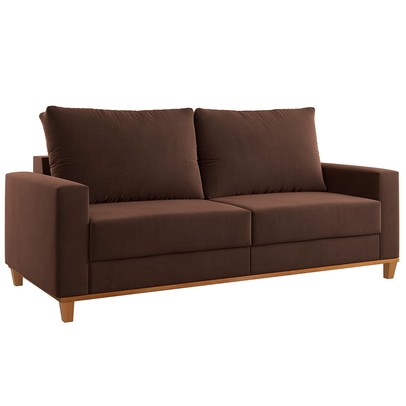 Sofá 2 Lugares Gibran Veludo Bombom - Vian