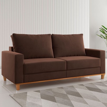 Sofá 2 Lugares Gibran Veludo Bombom - Vian