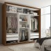 Guarda-Roupa Casal Hamburgo 3 Portas 4 Gavetas com Espelho Marrom - Panorama Móveis
