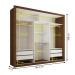 Guarda-Roupa Casal Hamburgo 3 Portas 4 Gavetas com Espelho Marrom - Panorama Móveis