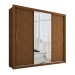 Guarda-Roupa Casal Hamburgo 3 Portas 4 Gavetas com Espelho Marrom - Panorama Móveis
