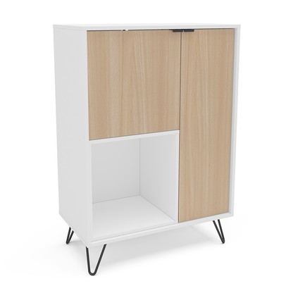 Aparador Cayman 2 Portas 1 Prateleira Branco/Legno Salinas - Politorno