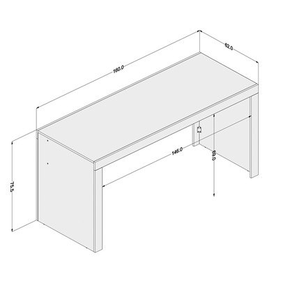 Mesa Escrivaninha Office Branco - Politorno