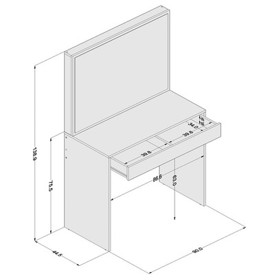 Penteadeira Virgínia 1 Gaveta Branco - Politorno