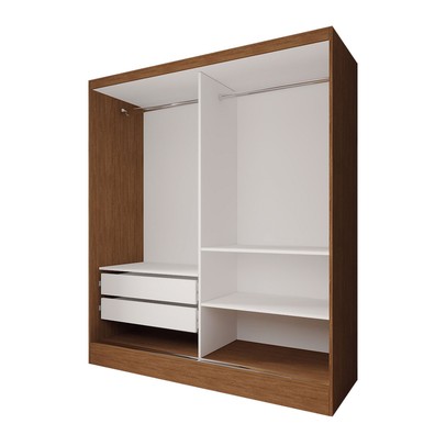 Guarda-Roupa Solteiro La Paz 2 Portas 2 Gavetas com Espelho Cinamomo - Panorama Móveis