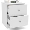 Mesa de Cabeceira Benfácil 2 Gavetas Branco - Politorno