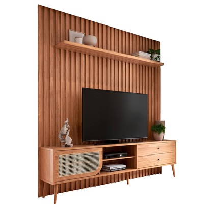 Rack com Painel para TV Até 75 Polegadas 1 Porta 2 Gavetas Freijó Tb323 Jj - Dalla Costa