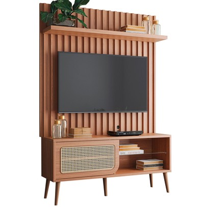 Rack com Painel para TV Até 55 Polegadas 1 Porta 1 Prateleira Freijó Tb324 Jj - Dalla Costa