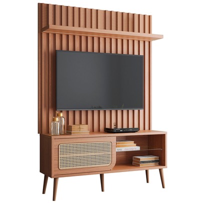 Rack com Painel para TV Até 55 Polegadas 1 Porta 1 Prateleira com Led Freijó Tb324f Jj - Dalla Costa