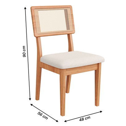 Cadeira Freijó/Bege Rústico Cj Ca35 J20 - Dalla Costa