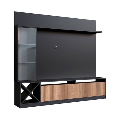 Estante para TV Até 60 Polegadas Capri 3 Portas Preto/Brise - Quiditá Móveis