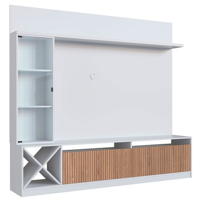 Estante para TV Até 50 Polegadas Turim 3 Portas Branco/Brise - Quiditá Móveis