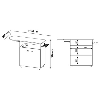 Tábua de Passar Roupa Tp300 Branco 2 Portas - Tecno Mobili