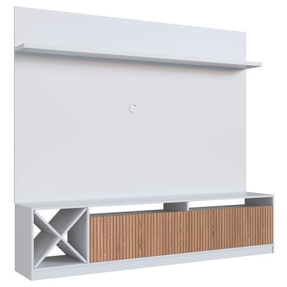 Estante para TV Até 60 Polegadas Trento 2 Portas Branco/Brise - Quiditá Móveis