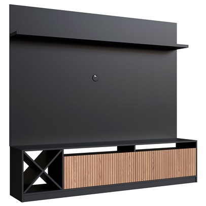 Estante para TV Até 60 Polegadas Trento 2 Portas Preto/Brise - Quiditá Móveis