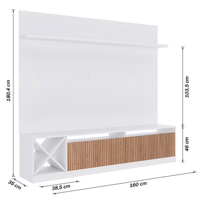 Estante para TV Até 50 Polegadas Roma 2 Portas Branco/Brise - Quiditá Móveis