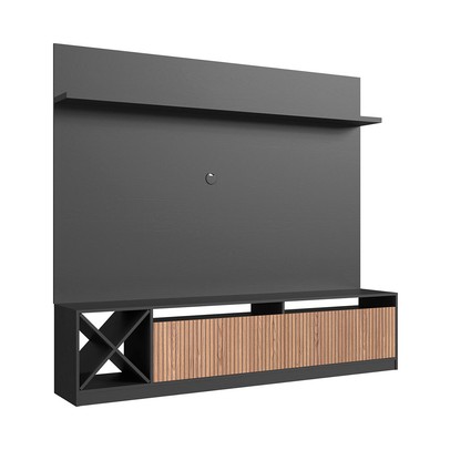 Estante para TV Até 50 Polegadas Roma 2 Portas Grafite/Brise - Quiditá Móveis