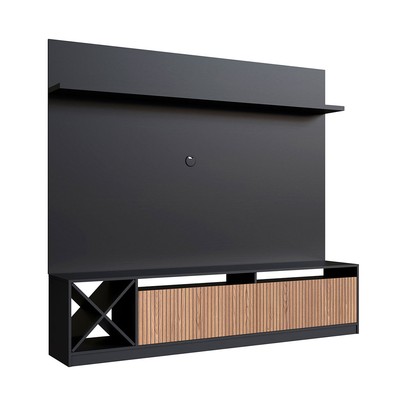 Estante para TV Até 50 Polegadas Roma 2 Portas Preto/Brise - Quiditá Móveis