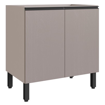 Armário de Cozinha 80 Cm 2 Portas 1 Prateleira Fumê - Quiditá Móveis