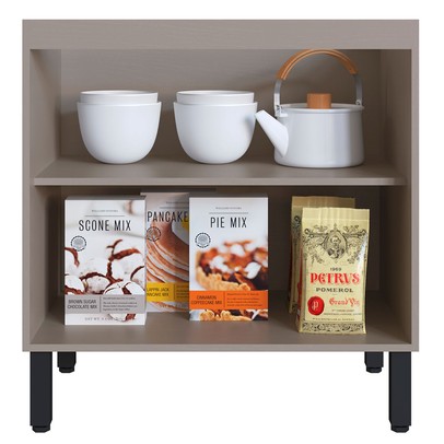 Armário de Cozinha 80 Cm 2 Portas 1 Prateleira Fumê/Grafite - Quiditá Móveis