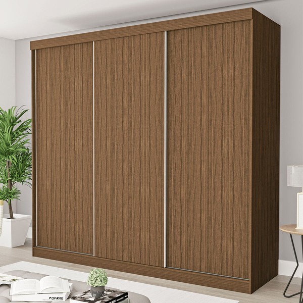 Guarda-Roupa Casal Itália 3 Portas 4 Gavetas de Correr Freijó - Minastex