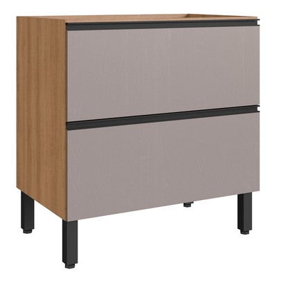 Armário de Cozinha 80 Cm 2 Gavetas Montana/Fumê - Quiditá Móveis