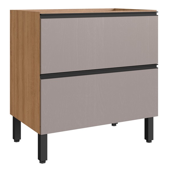 Armário de Cozinha 80 Cm 2 Gavetas Montana/Fumê - Quiditá Móveis