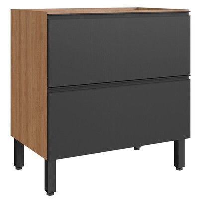 Armário de Cozinha 80 Cm 2 Gavetas Montana/Grafite - Quiditá Móveis