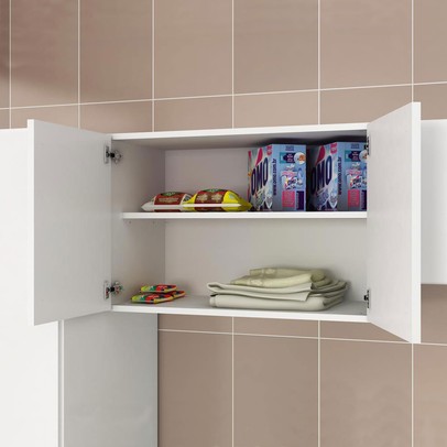 Armário Aéreo Lavanderia 2 Portas Am3104 Branco - Tecno Mobili