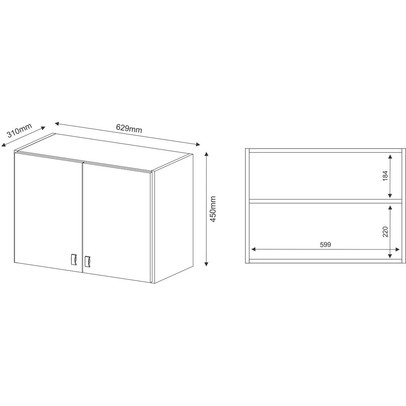 Armário Aéreo Lavanderia 2 Portas Am3104 Branco - Tecno Mobili