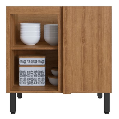 Armário de Cozinha de Canto 1 Porta 1 Prateleira Montana/Fumê - Quiditá Móveis