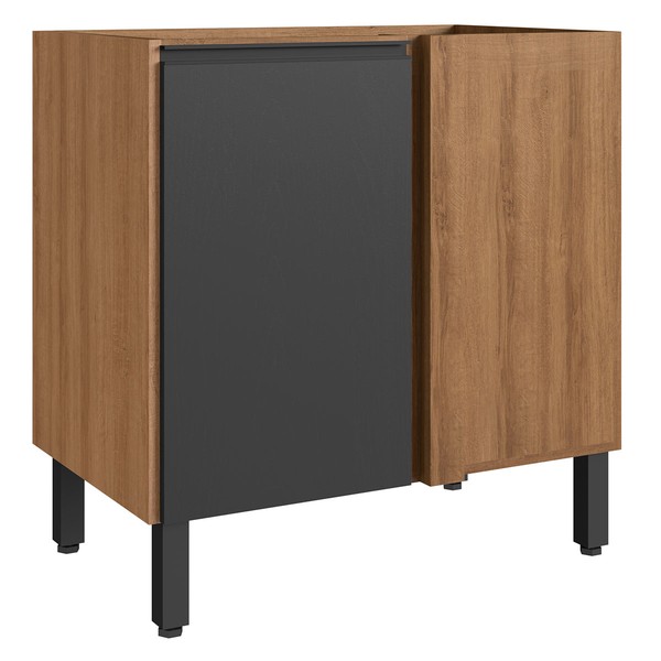 Armário de Cozinha de Canto 1 Porta 1 Prateleira Montana/Grafite - Quiditá Móveis