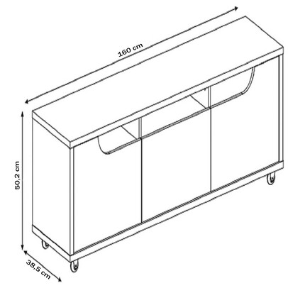 Rack para TV Até 60 Polegadas Jersey 2 Portas 1 Gaveta Cedro/Off White - Casa D