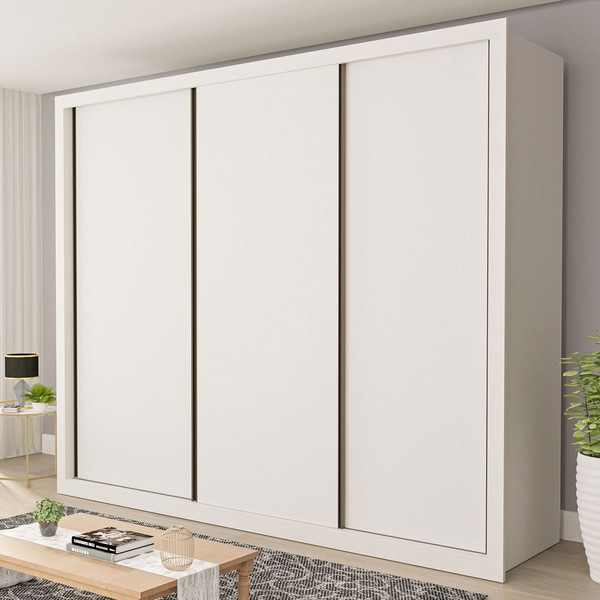 Guarda-Roupa Casal Nápoli 3 Portas 6 Gavetas Branco - Minastex