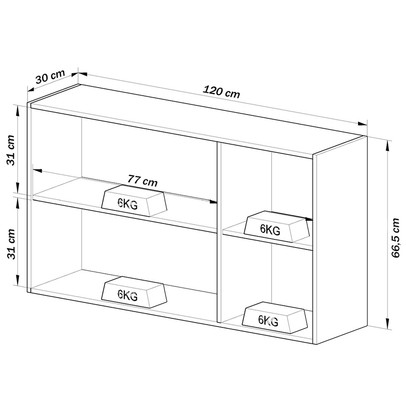 Armário Aéreo Cozinha 120 Cm 3 Portas 2 Prateleiras Montana - Quiditá Móveis