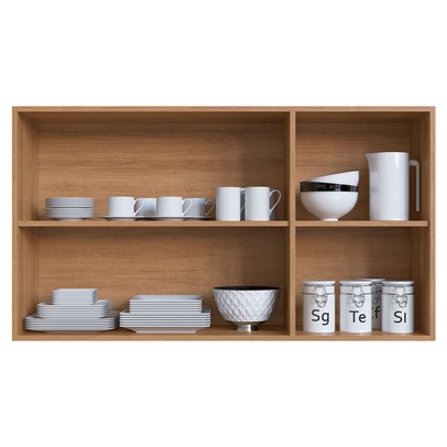 Armário Aéreo Cozinha 120 Cm 3 Portas 2 Prateleiras Montana - Quiditá Móveis