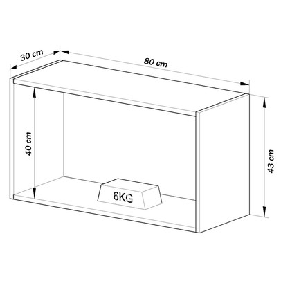Armário Aéreo Cozinha 80 Cm 1 Porta Basculante Fumê - Quiditá Móveis