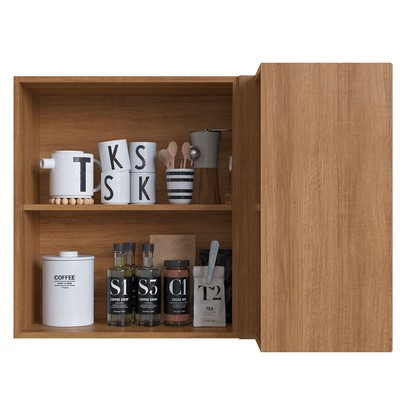 Armário Aéreo Cozinha de Canto 1 Porta 2 Prateleiras Montana - Quiditá Móveis