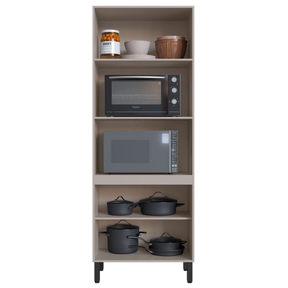 Torre Quente 3 Portas 2 Prateleiras Fumê - Quiditá Móveis