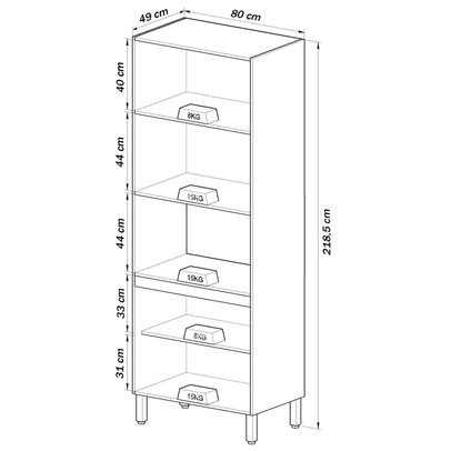 Torre Quente 3 Portas 2 Prateleiras Fumê - Quiditá Móveis