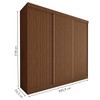Guarda-Roupa Casal Cronos 3 Portas de Correr 4 Gavetas Freijó - Minastex