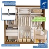 Guarda-Roupa Casal Cronos 3 Portas de Correr 4 Gavetas Freijó - Minastex