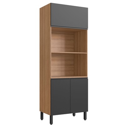 Torre Quente 3 Portas 2 Prateleiras Montana/Grafite - Quiditá Móveis