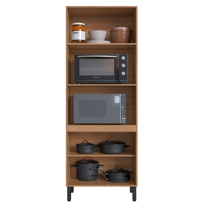 Torre Quente 3 Portas 2 Prateleiras Grafite/Montana - Quiditá Móveis