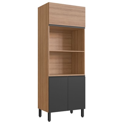 Torre Quente 3 Portas 2 Prateleiras Grafite/Montana - Quiditá Móveis