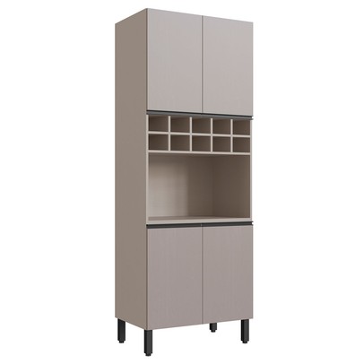 Torre Quente 4 Portas 2 Prateleiras Fumê - Quiditá Móveis